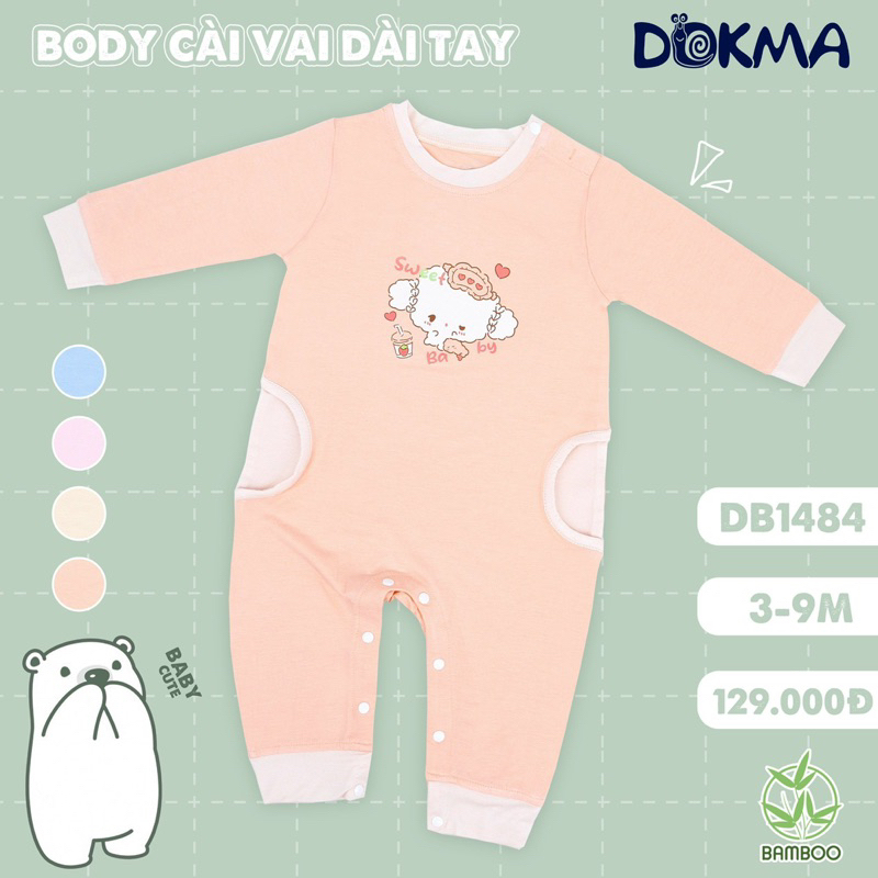 Body cài vai dài tay Dokma cho bé