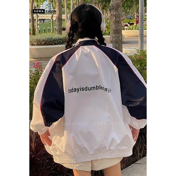 Áo Khoác Gió Unisex Nam Nữ CHỮ IN CÓ SỌC TAY Design Studio Jacket TPP FASHION