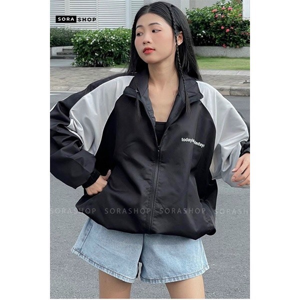 Áo Khoác Gió Unisex Nam Nữ CHỮ IN CÓ SỌC TAY Design Studio Jacket TPP FASHION