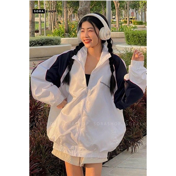 Áo Khoác Gió Unisex Nam Nữ CHỮ IN CÓ SỌC TAY Design Studio Jacket TPP FASHION