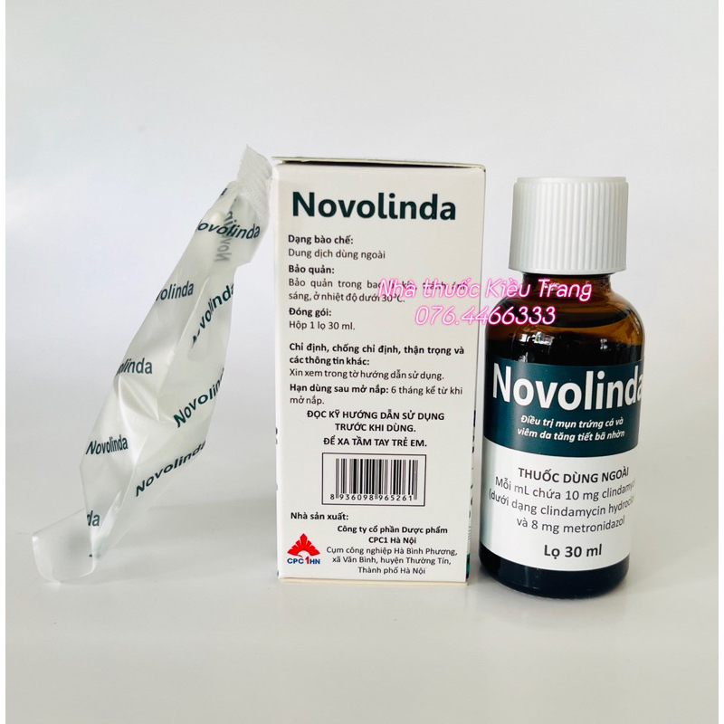 Bôi chấm mụn NOVOLINDA - Hết mụn trứng cá, mụn mủ, viêm da tiết bã nhờn