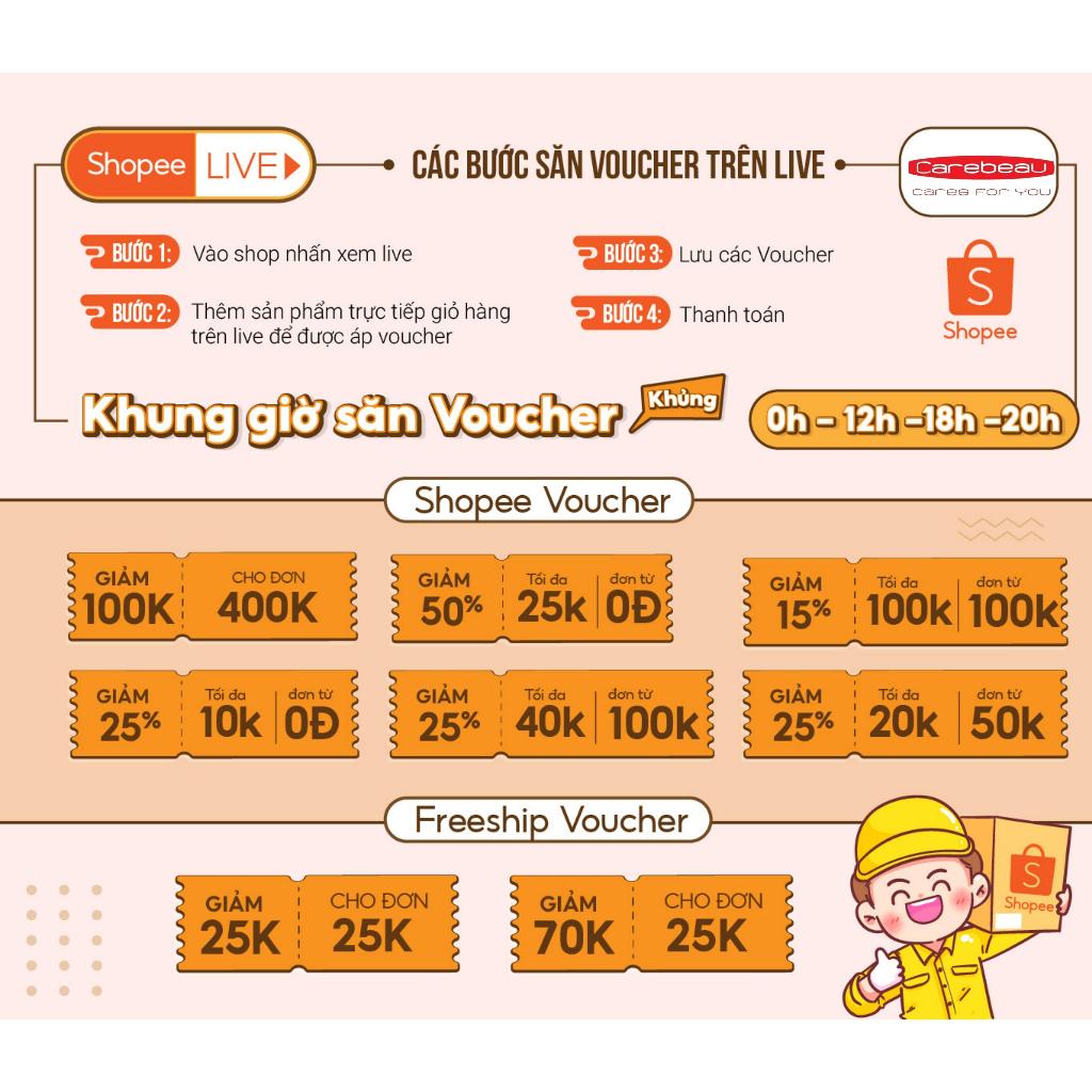 Kem dưỡng da toàn thân Vitamin E Carebeau Thái Lan màu hồng 250ml