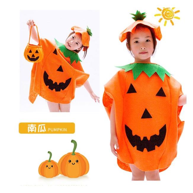 ✅ Áo Choàng Quả Bí Ngô - Túi Ngộ Nghĩnh Đáng Yêu Cho Bé Hóa Trang Halloween