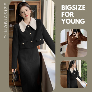 Set váy bigsize set bigsize chất liệu nhung tăm dáng dài hai màu đen nâu