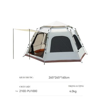 Lều cắm trại lục giác dùng 4-6 người, Lều dã ngoại tự bung 6 góc
