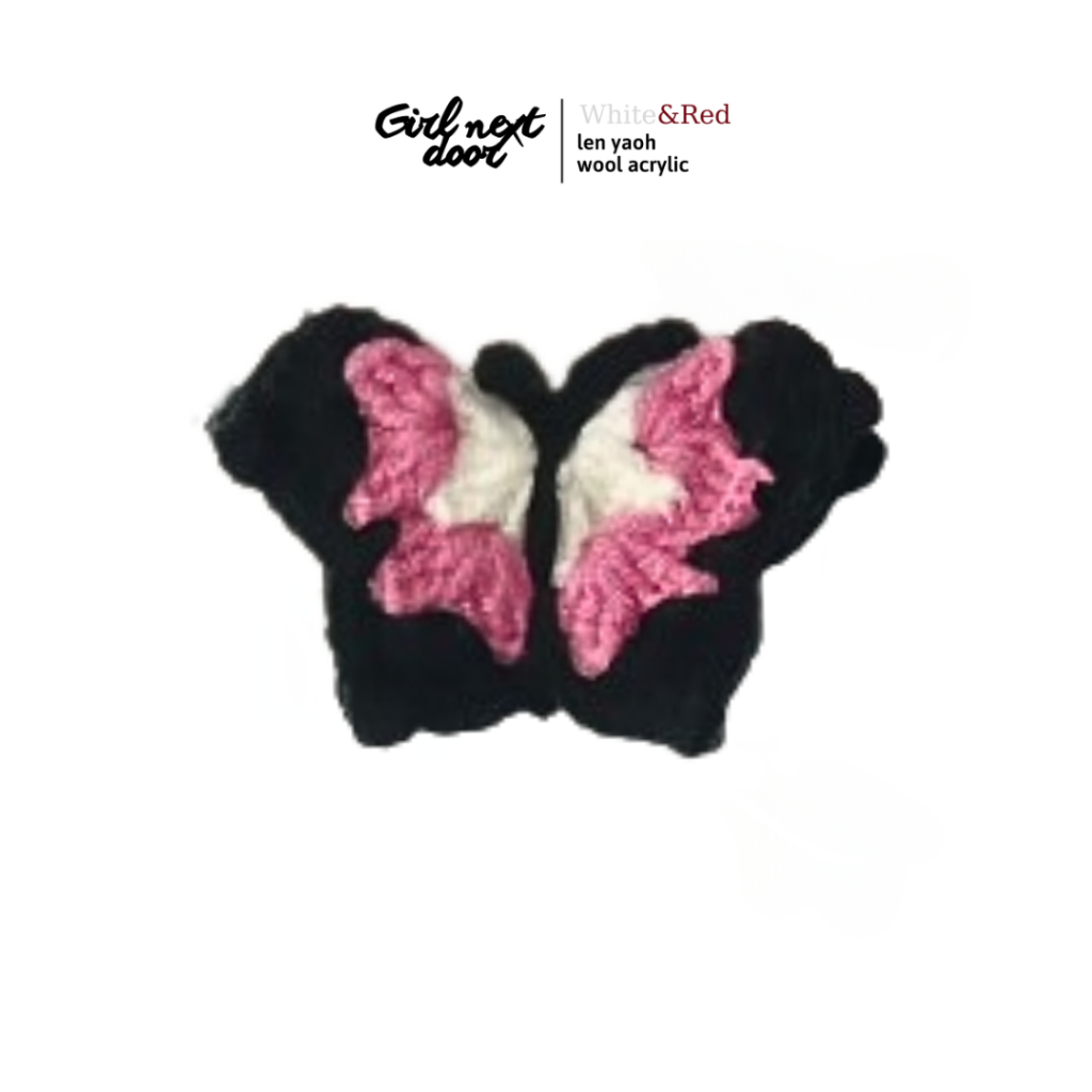 Butterfly keychain đan len GND handmade