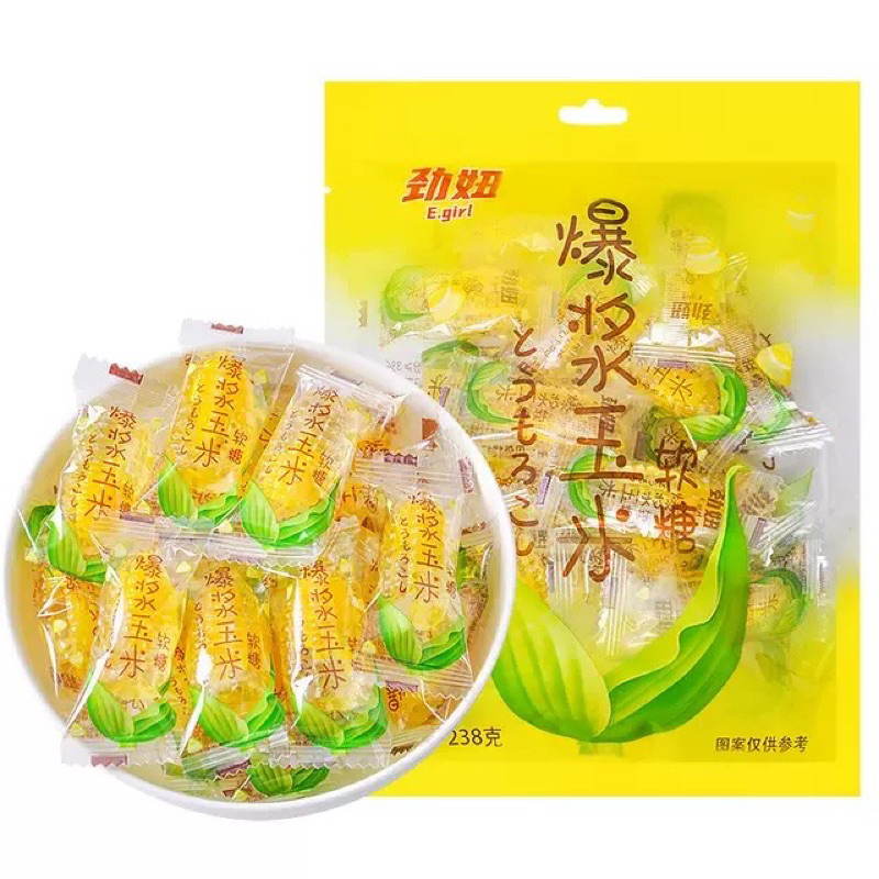 Combo 500g Kẹo bắp dẻo nhân kem trong suốt / Kẹo ngô nhân sữa chảy món ăn vặt ngon ăn hoài không ngán