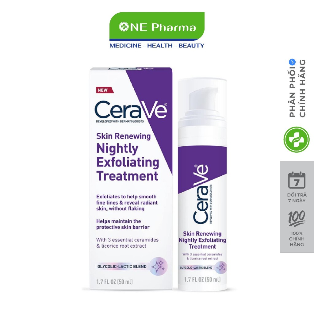 Tẩy tế bào chết cho da mặt CeraVe Skin Renewing Nightly Exfoliating Treatment 50ml