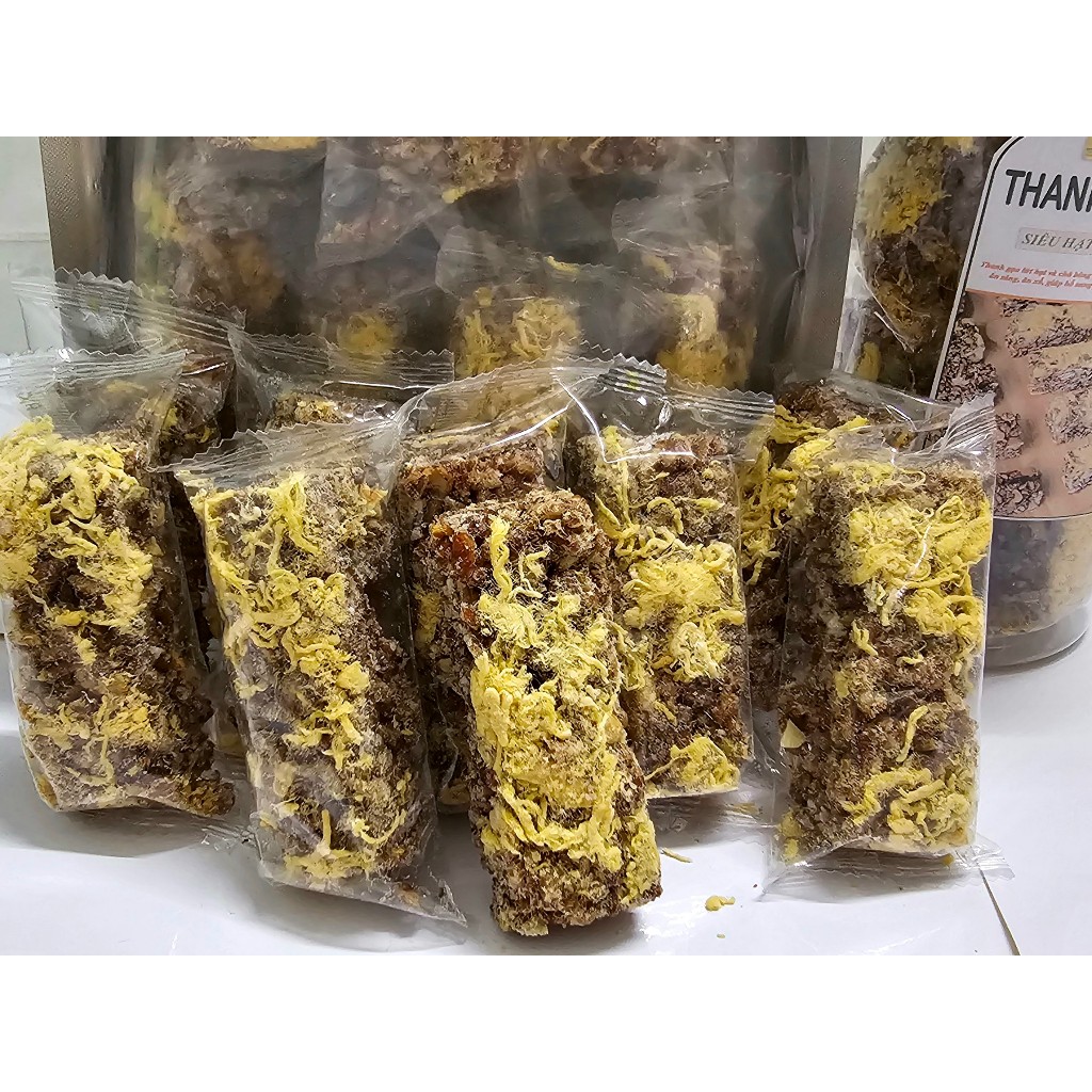 Thanh gạo lứt chà bông ,eatclean, ăn vặt healthy