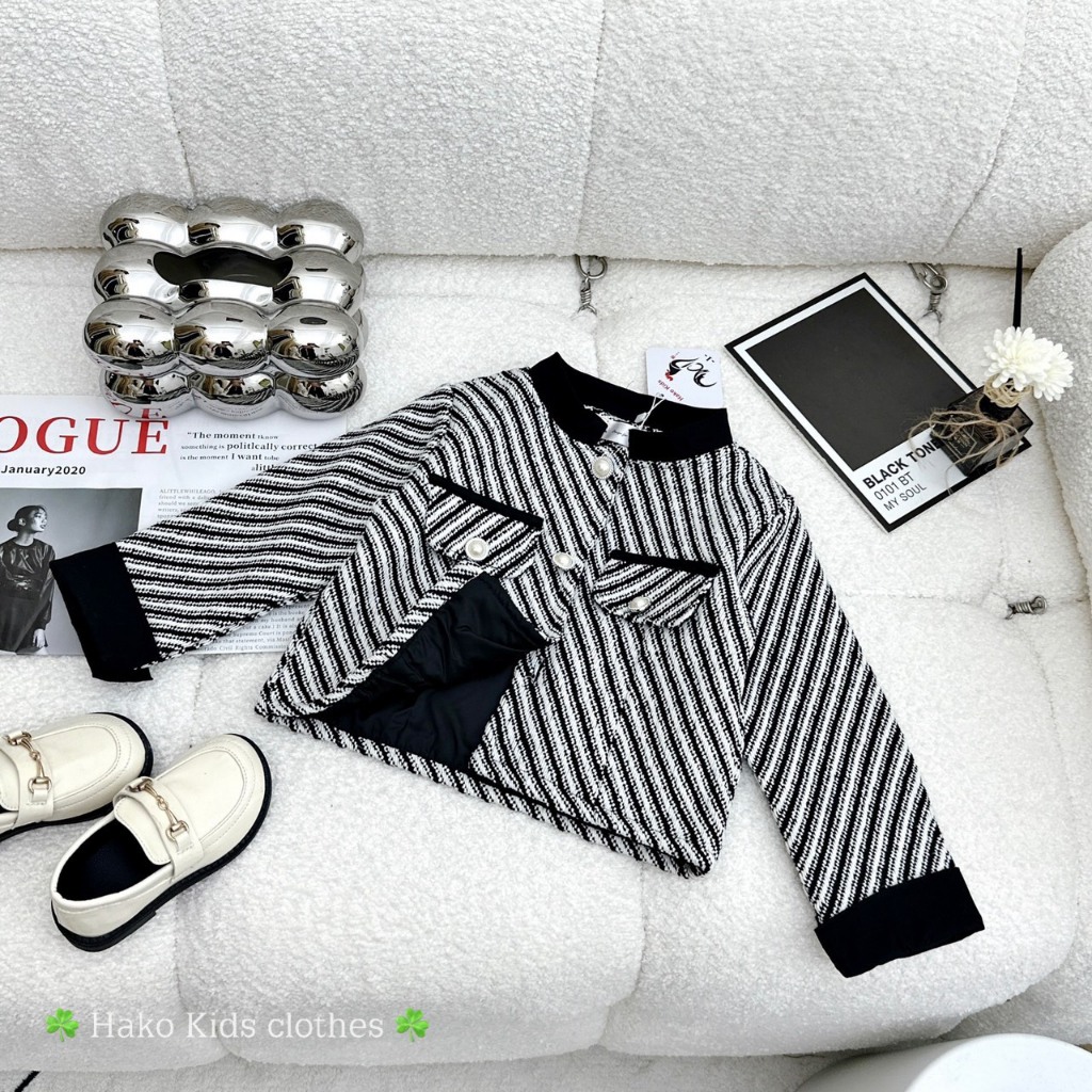 Áo dạ croptop sang chảnh cho bé gái 10-22kg