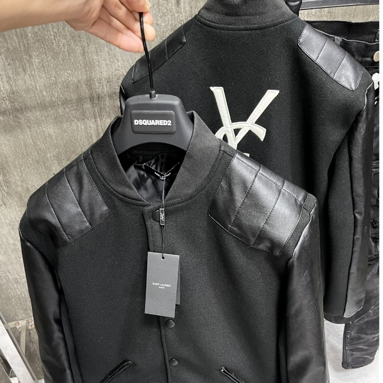 Áo Khoác bomber dạ Super Phối da thêu hàng QC cao cấp hot 2023