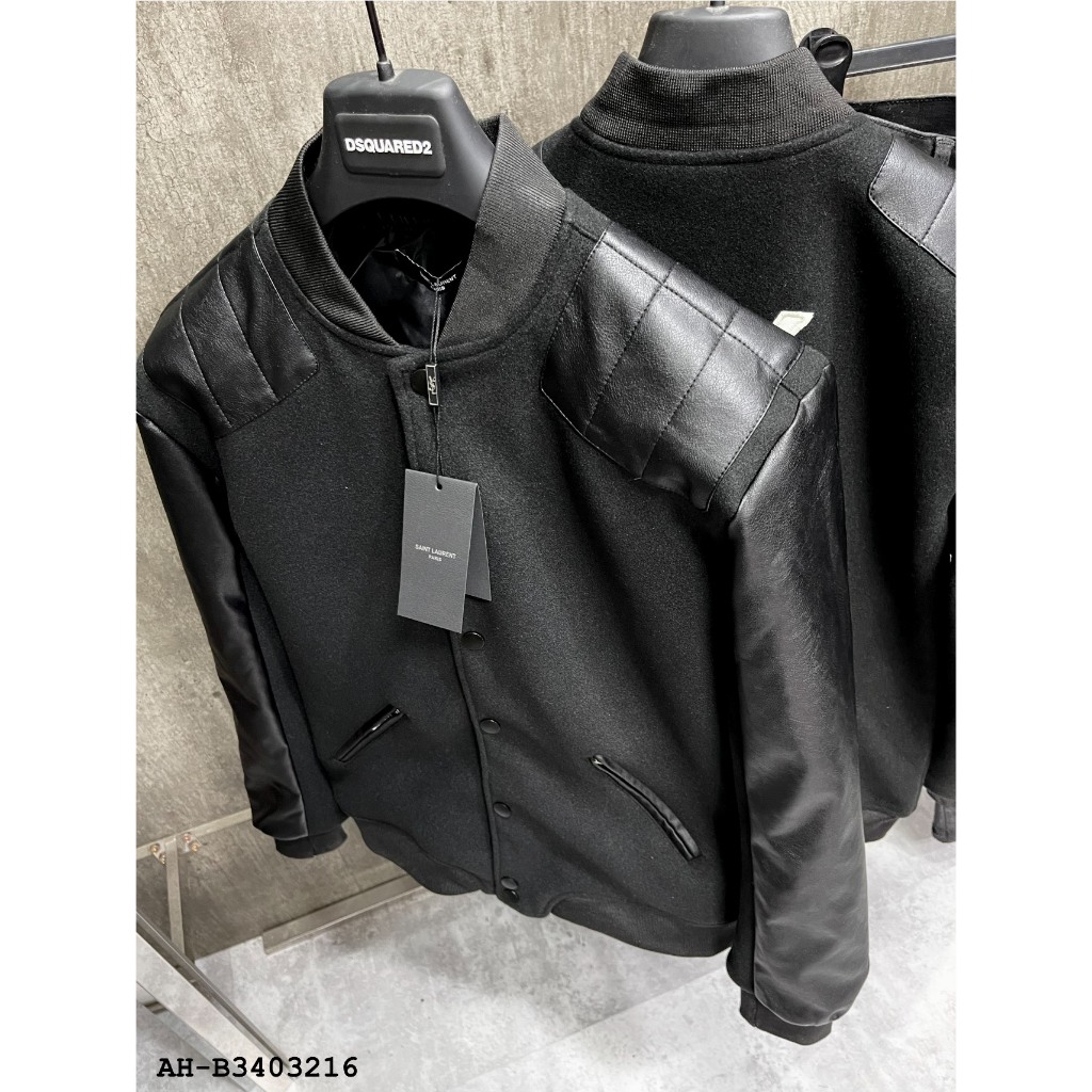 Áo Khoác bomber dạ Super Phối da thêu hàng QC cao cấp hot 2023