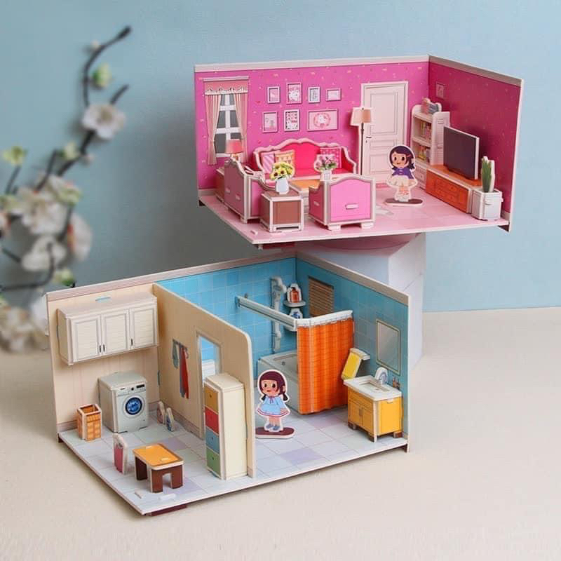 SET 4 MÔ HÌNH CĂN PHÒNG LẮP GIÁP