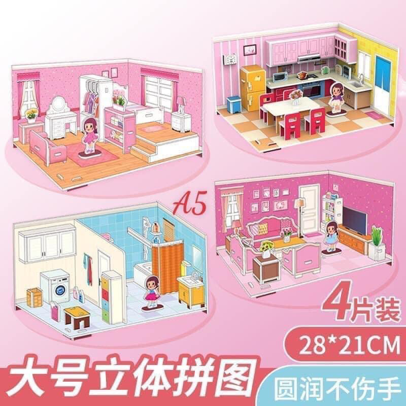 SET 4 MÔ HÌNH CĂN PHÒNG LẮP GIÁP