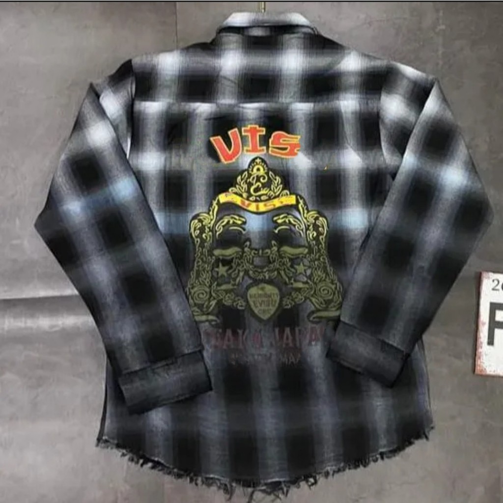 Áo sơ mi nam dài boy phố caro form đẹp chất vải dày tua like phối họa tiết EVI Hót Trend mẫu mới nhất