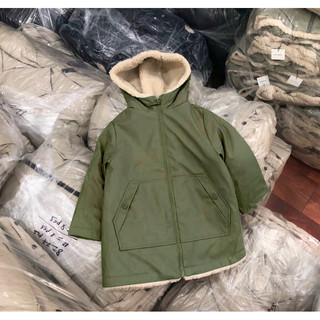 Áo phao chống nước lót lông cừu Za.r dư xịn cho bé gái màu rêu size từ 20-50 cân