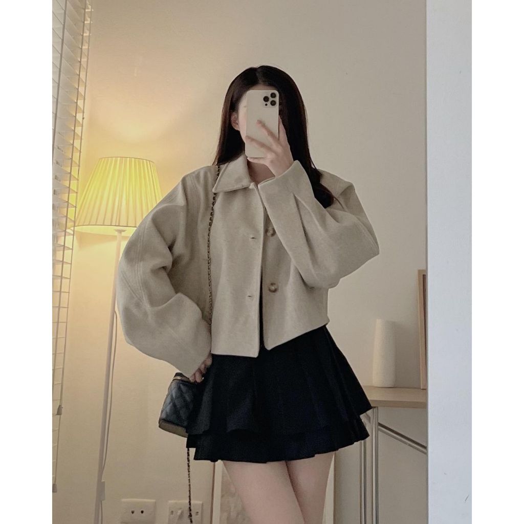 ÁO KHOÁC DẠ ÉP DÁNG CROPTOP SIÊU XINH LOẠI 1