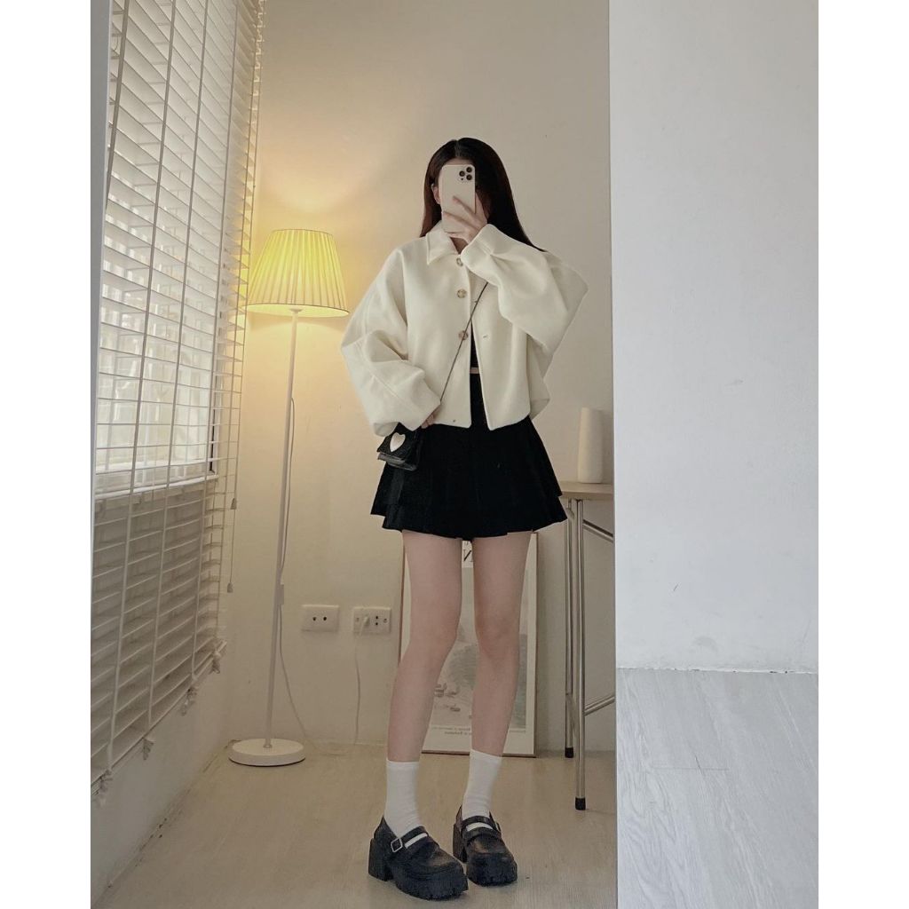 ÁO KHOÁC DẠ ÉP DÁNG CROPTOP SIÊU XINH LOẠI 1