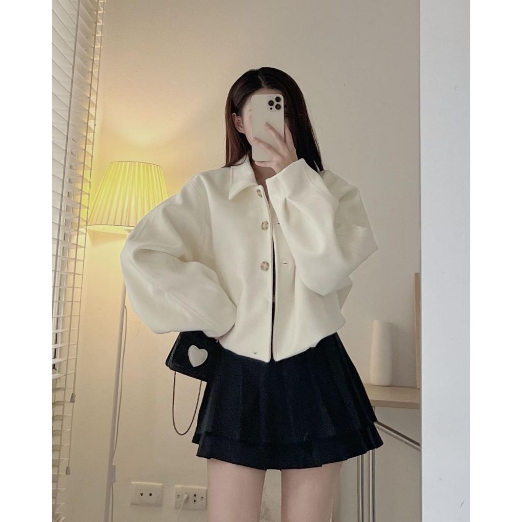 ÁO KHOÁC DẠ ÉP DÁNG CROPTOP SIÊU XINH LOẠI 1