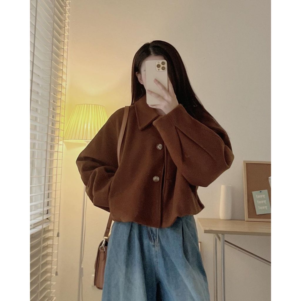 ÁO KHOÁC DẠ ÉP DÁNG CROPTOP SIÊU XINH LOẠI 1