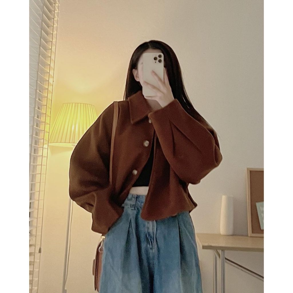 ÁO KHOÁC DẠ ÉP DÁNG CROPTOP SIÊU XINH LOẠI 1