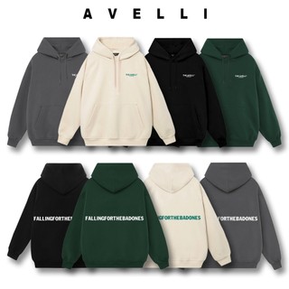 Áo Hoodie nỉ bông Basic AVELLI unisex nam nữ chất áo mềm dày dặn thoải mái
