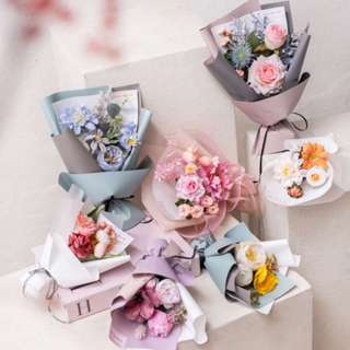 Bó hoa mini - Bó hoa giả tặng sinh nhật nhỏ xinh  thương hiệu hoa lụa BÔNG BY CATT - Hoa tặng mẹ 20 10 tặng cô 20 11