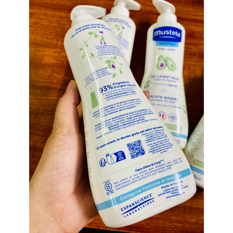 Sữa tắm gội toàn thân cho bé Mustela 500ml - hàng nội địa Pháp