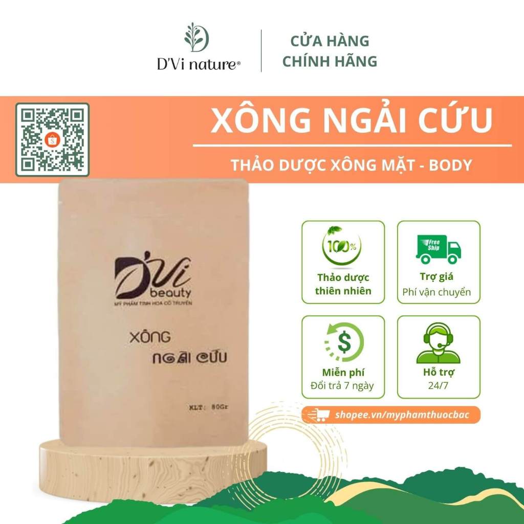 Xông ngải cứu DVi nature thảo dược xông mặt, body giúp thanh lọc cơ thể, da sang mịn hồng hào tự nhiên