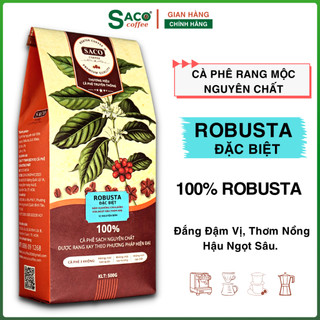Cà phê nguyên chất robusta, gu truyền thống, cafe rang xay hạt sạch, đắng mạnh hậu ngọt thơm nồng từ saco coffee