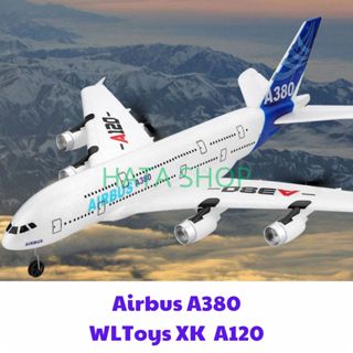 Máy Bay Điều Khiển Từ Xa Airbus A380 3 Kênh WLToys XK A120 Bay Xa 300m Chống Va Đập Size 48*51*18cm