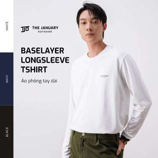 Áo thun cổ tròn tay dài nam nữ TJO dáng regular in logo 3 màu trung tính dỗi phối BASELAYER LONGSLEEVE TSHIRT