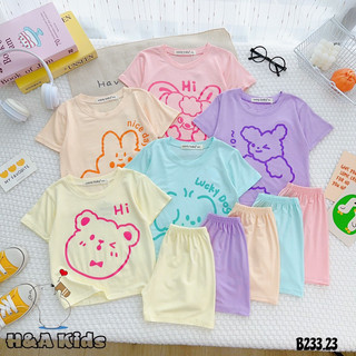 Bộ tay ngắn thun lạnh túi ZIP cho bé gái B22