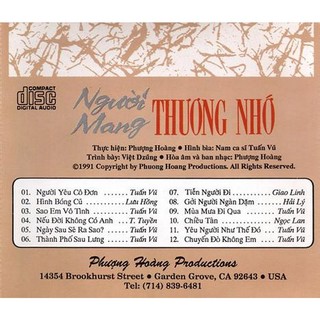 Đĩa cd 2679.phcd001-tuan vu-nguoi mang thuong nho-1991 chất lượng cao
