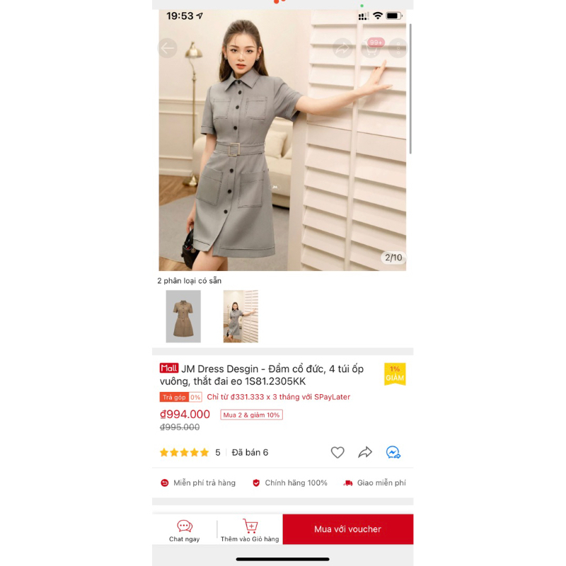 Thanh lý Đầm Thiết kế JM Cao Cấp Size M new 100%