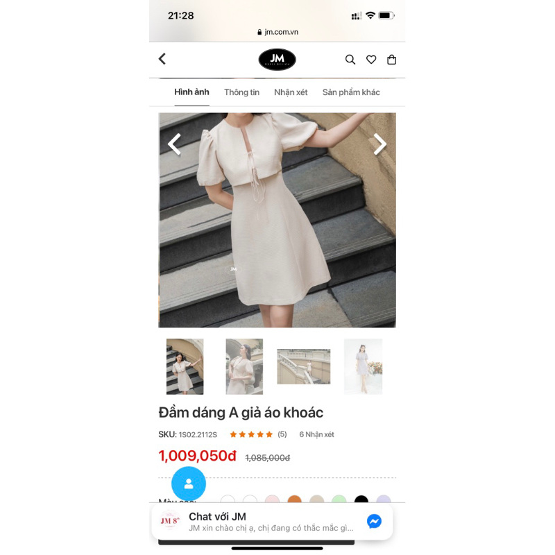 Thanh lý Đầm Thiết Kế JM cao cấp Size M