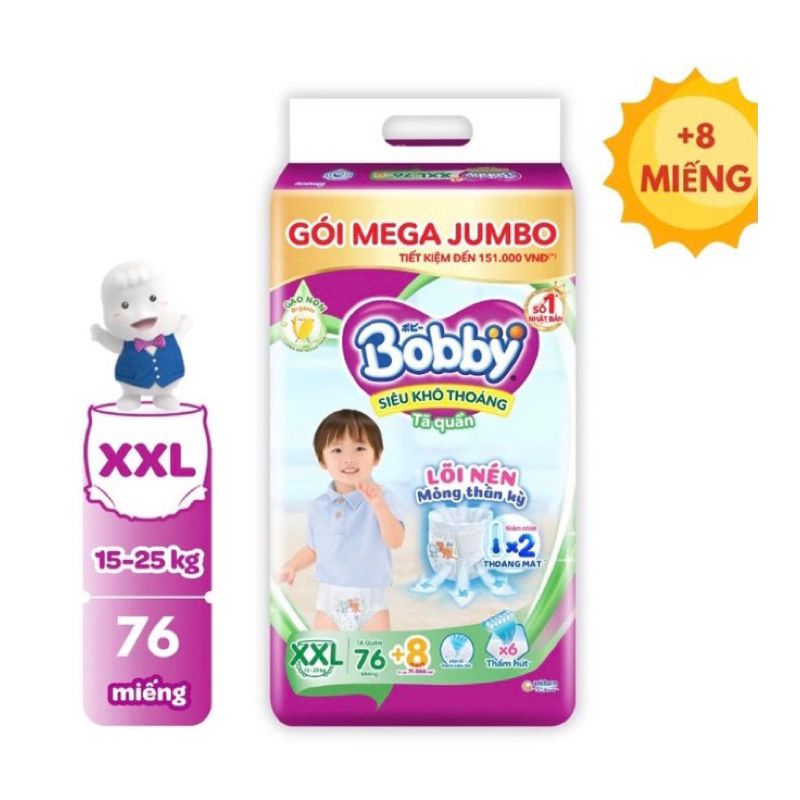 TÃ QUẦN BOBBY MEGA JUMBO M112+12/L96+12/XL84+12/XXL76+12
