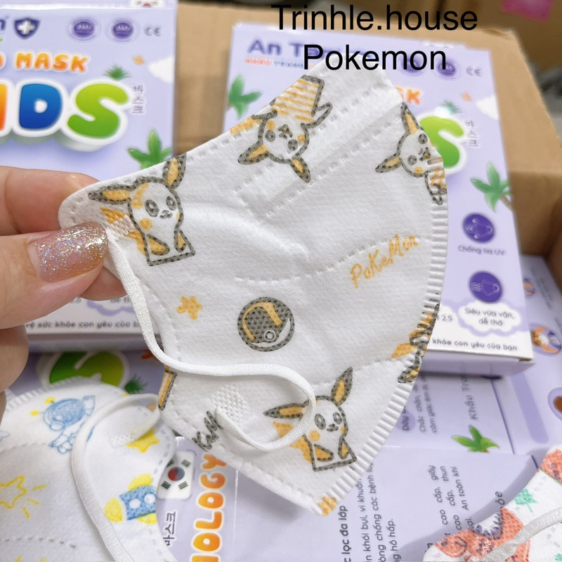 Combo 50 cái khẩu trang y tế 6D Kid An Tâm- khẩu trang 4D trẻ em bé