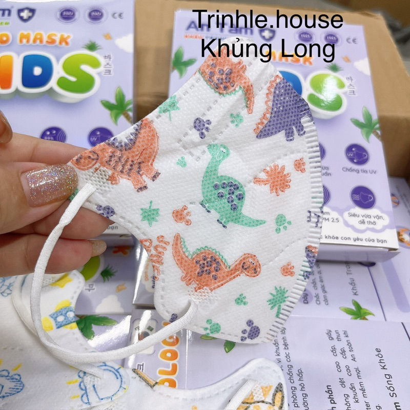 Combo 50 cái khẩu trang y tế 6D Kid An Tâm- khẩu trang 4D trẻ em bé