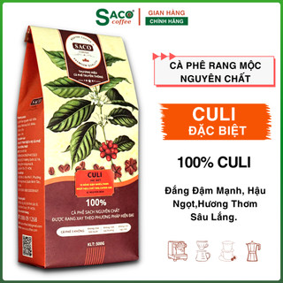 1kg cà phê culi rang mộc nguyên chất, đắng đậm cực mạnh ngọt hậu thơm ngon từ saco coffee