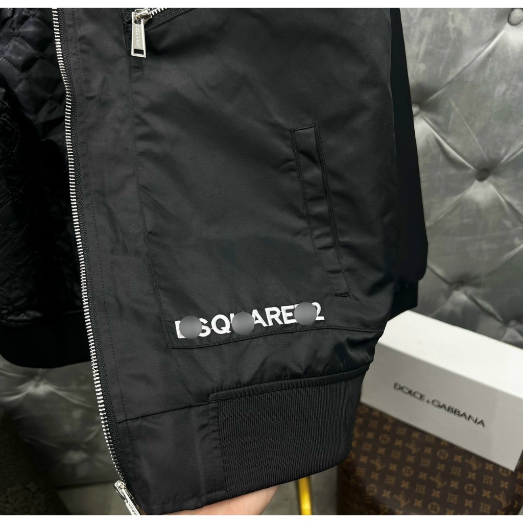 Áo Khoác Gió DSQ2 Họa Tiết Khóa Zip Siêu Cấp Chất Liệu Gió 2 Lớp, Thời Trang Mùa Đông Nam New 2023