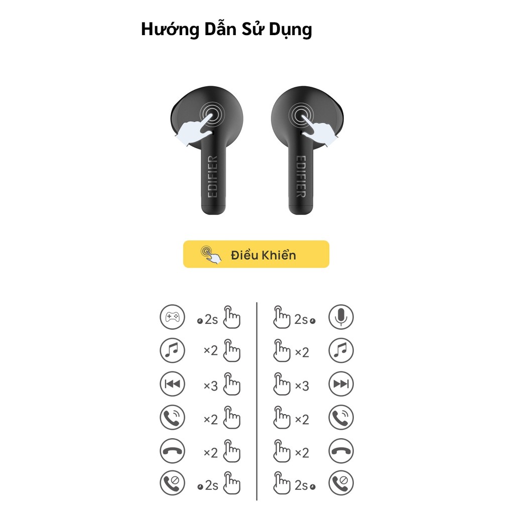 Tai nghe Bluetooth Edifier X2s | Có Mic | Bluetooth V5.3 | Hàng Chính Hãng | Bảo Hành 12 Tháng