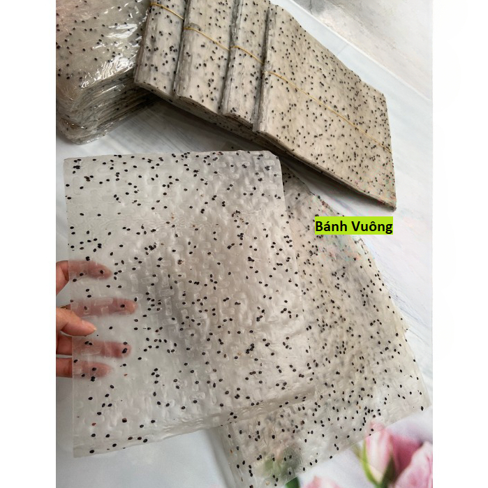 Bánh Tráng Mè Đen Loại Vuông Tam Quan Bình Định Ràng 20 Cái/Ràng - Loại Bánh Dễ Cuốn Rau Thịt Rất Ngon