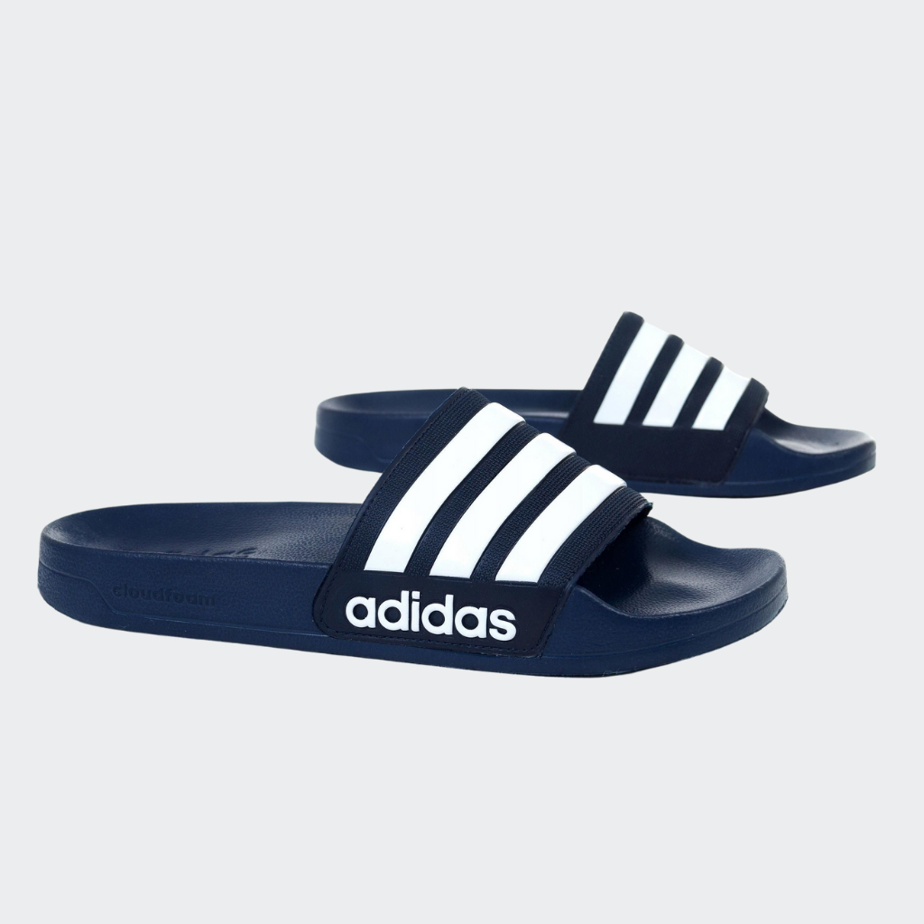 Dép nam nữ Adidas quai ngang 3 sọc đơn giản đẹp-nhẹ màu xanh/ Dép Adidas Adilette Shower/ Dép hot/ Slipper