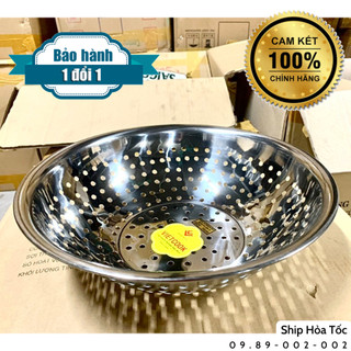 Rổ inox cao cấp, rổ inox lỗ to 7 ly đủ size 20 đến 62cm Vietcook hàng dầy dặn tiện sử dụng