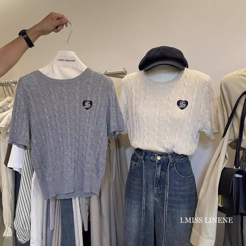 Áo len tăm mongtoghi thêu chữ call me baby