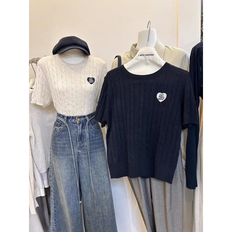 Áo len tăm mongtoghi thêu chữ call me baby