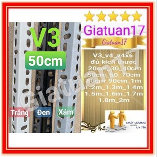 (Dài 50cm) Thanh sắt v lỗ 3x3cm v3⭐ DÀY 1.6MM ĐỦ ⭐( BAO KẸP THƯỚC) sơn tĩnh điện