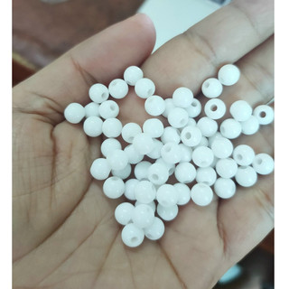 10/25/50gam hạt nhựa tròn trắng tròn size 6mm