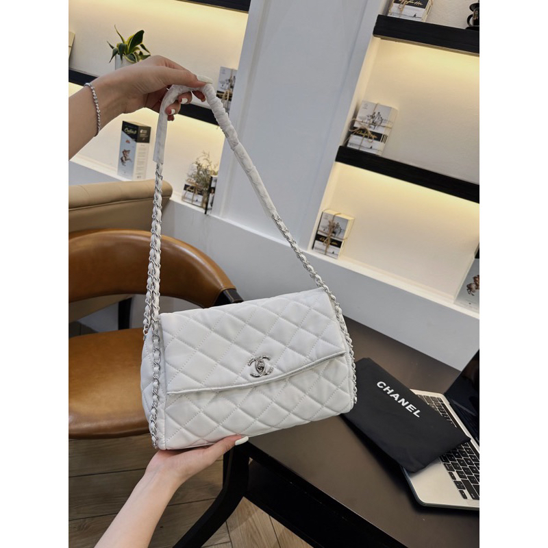 Túi kẹp nách Đeo Chéo nữ Size 25 Màu Jeans, Trắng, Đen-20K store